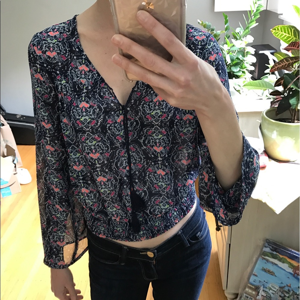 Boho hippie bell sleeve top