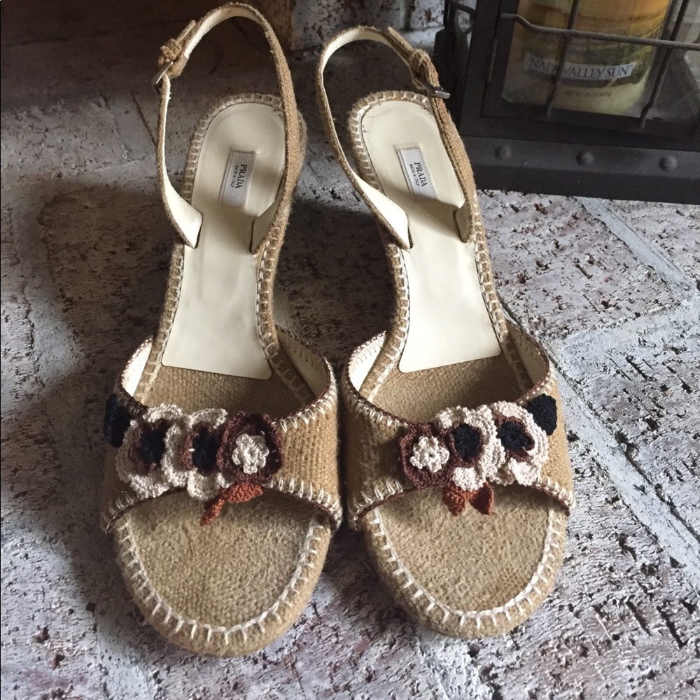Prada wedge sandals size 41/10