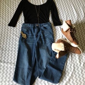 Brown Faux Leather Sneaker