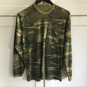 Distressed Vintage Camo Long Sleeved Tee