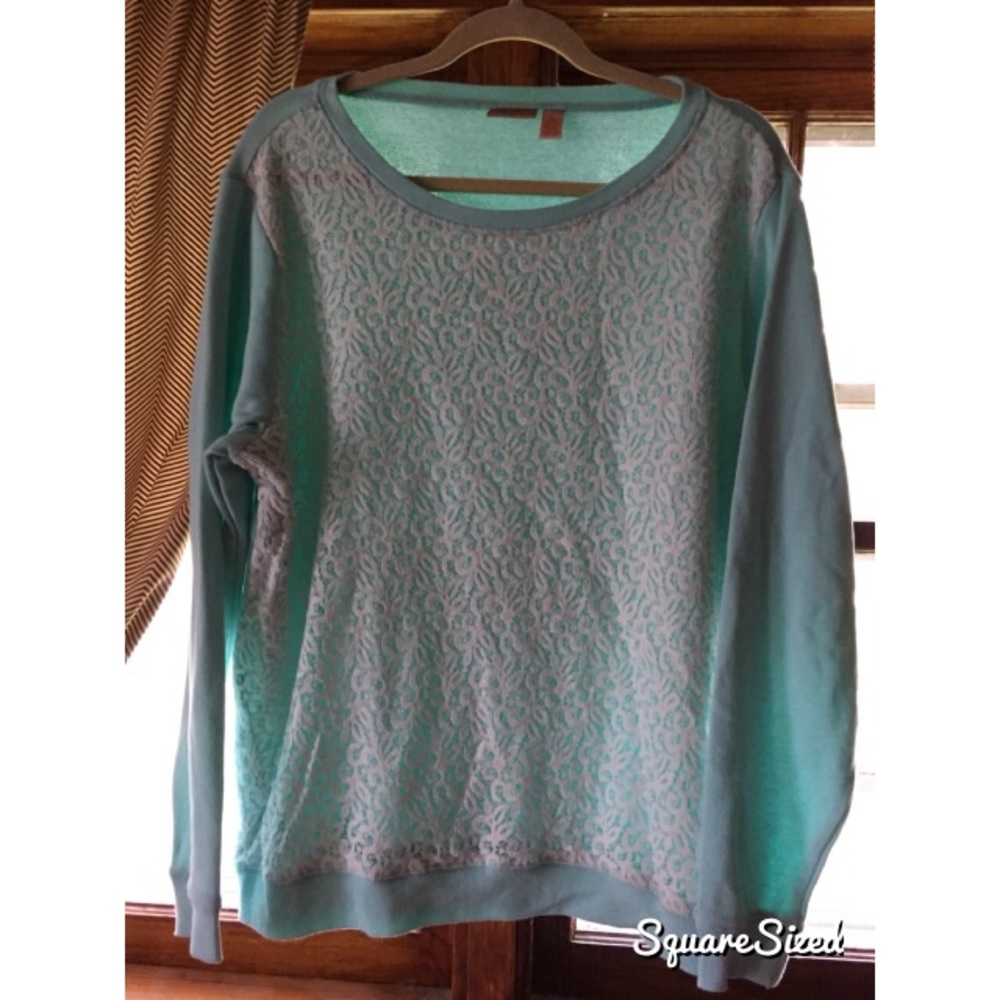 Lace Overlay Sweatshirt