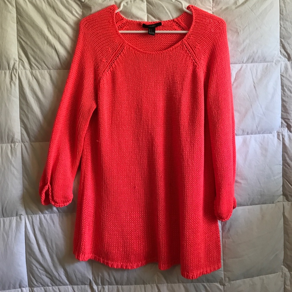 Neon orange/pink lightweight sweater.