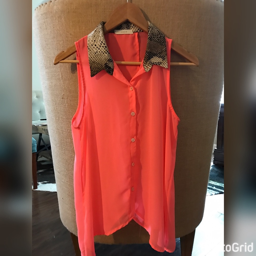 LUSH sheer pink tank top