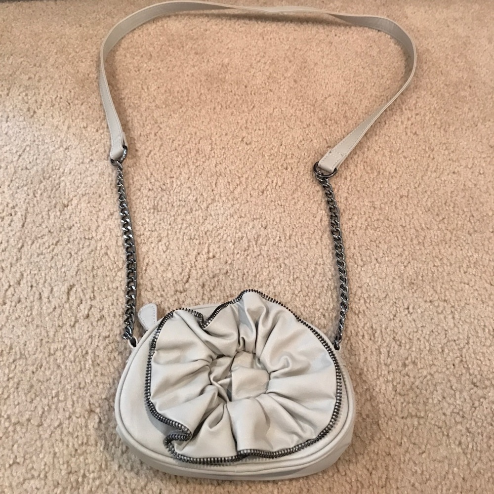 Olivia + Joy Gray tan leather crossbody bag