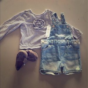Baby Gap Braided Overall Shorts NWT