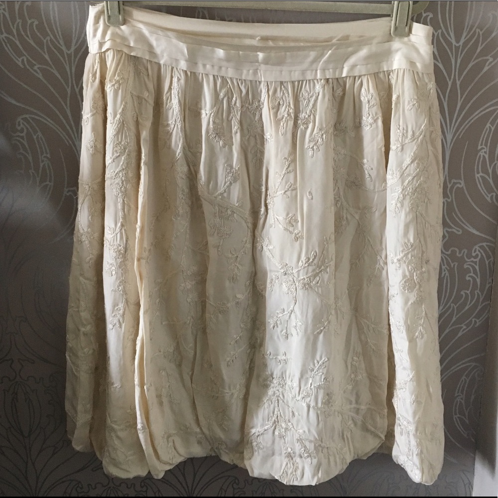 Silk Embroidered Dana Buchman Skirt - Picture 2 of 5