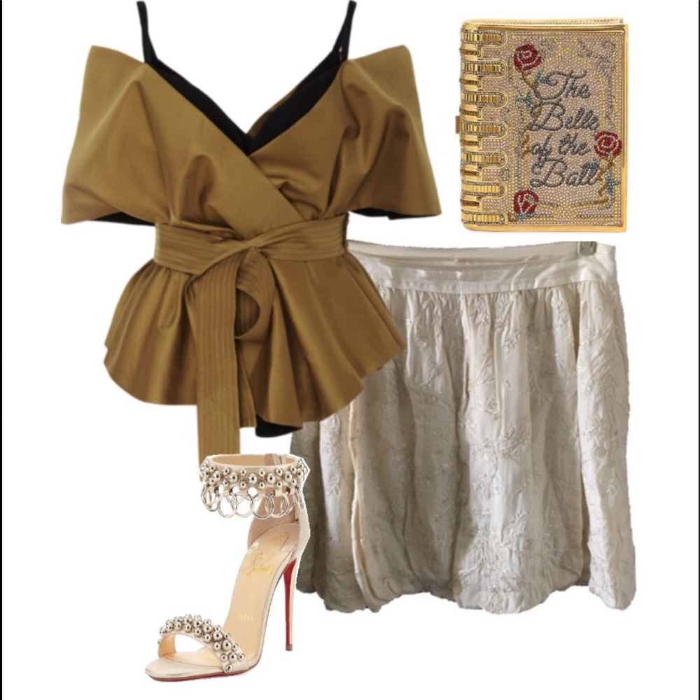 Silk Embroidered Dana Buchman Skirt - Picture 1 of 5