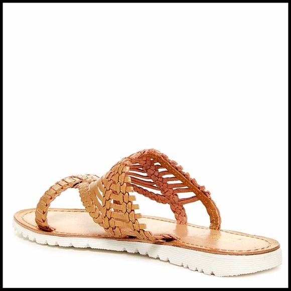 METALLIC LEATHER WOVEN FLATS SANDALS - Picture 3 of 8