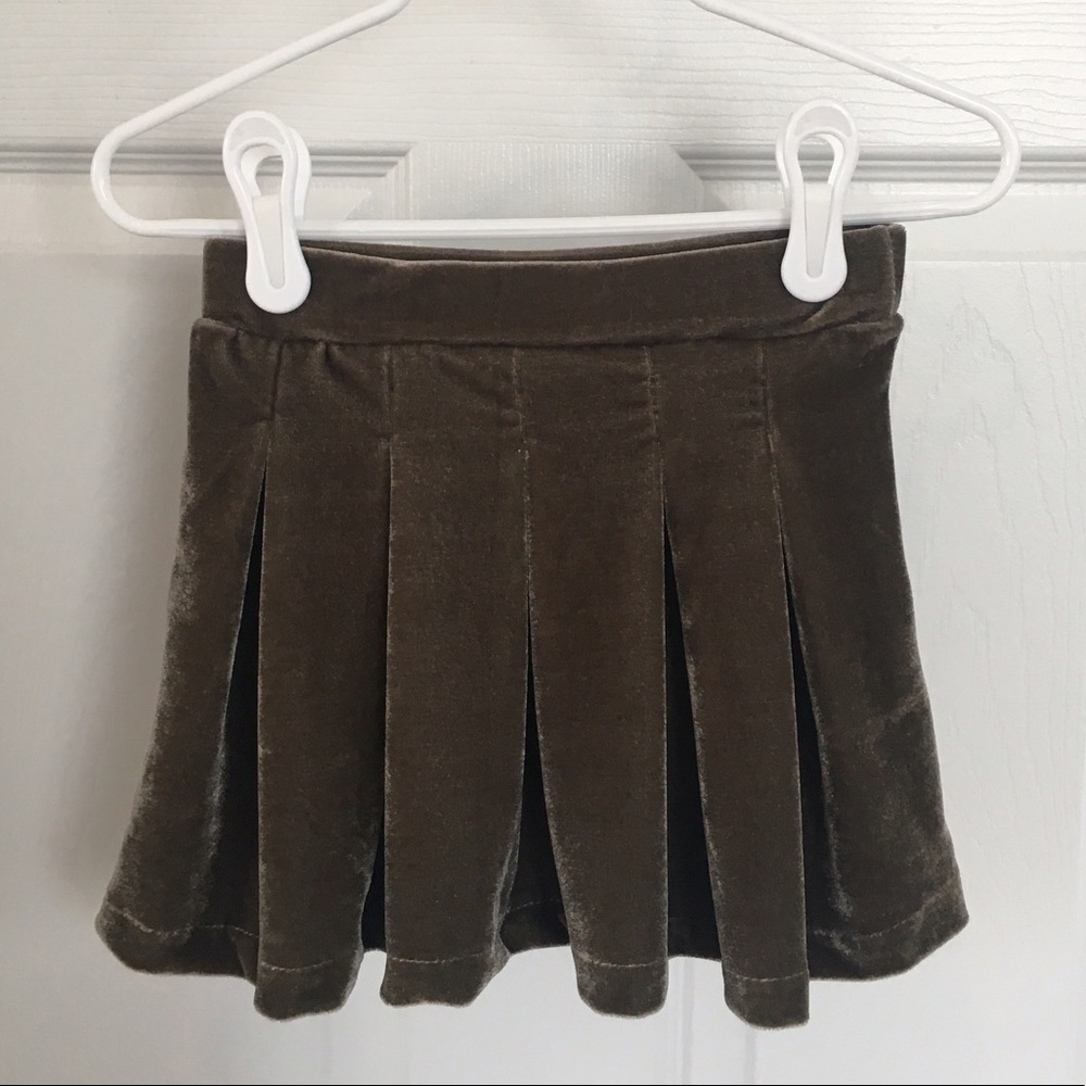 Zara Girls Box Pleat Velvet Skirt
