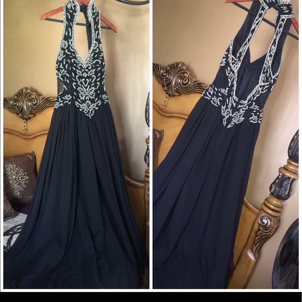 Absolutely stunning black beaded gown.
