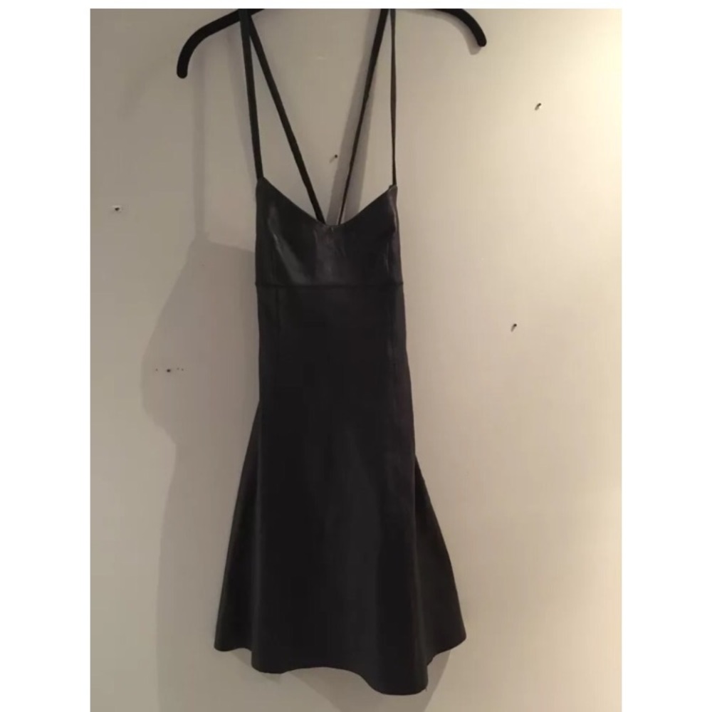 T By Alexander Wang Leather Skater Dress