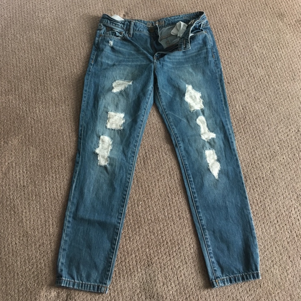 DL1961 Distressed Cropped Boyfriend Jeans