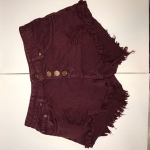 Mid rise jean shorts