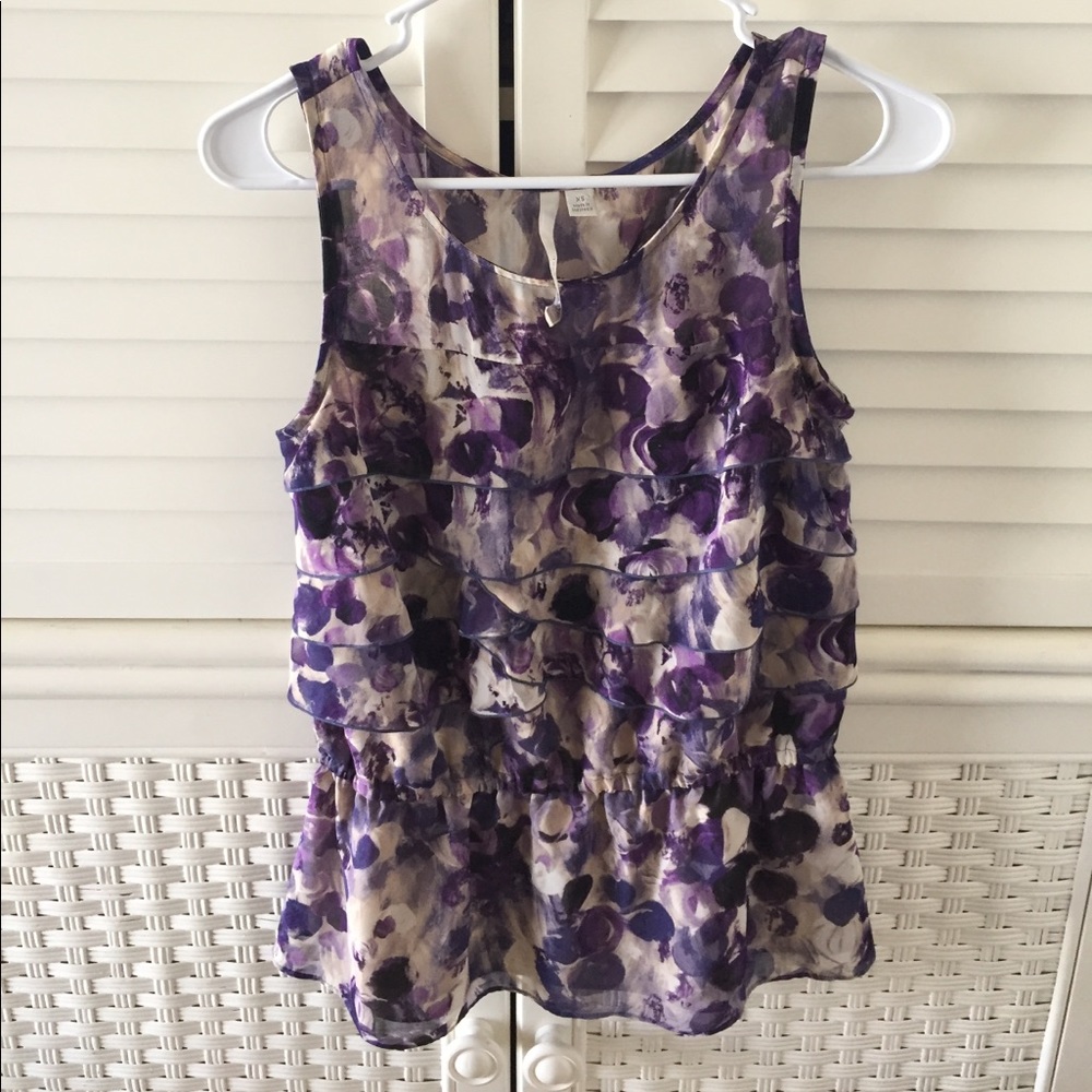 LC Lauren Conrad tank top purple XS ruffles
