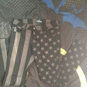 Royal Bones punk stars and stripes skinny jeans