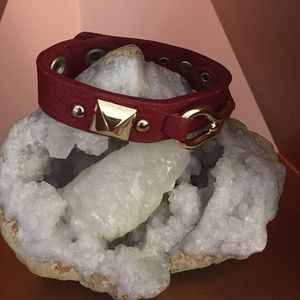 Maroon snap closure bracelet