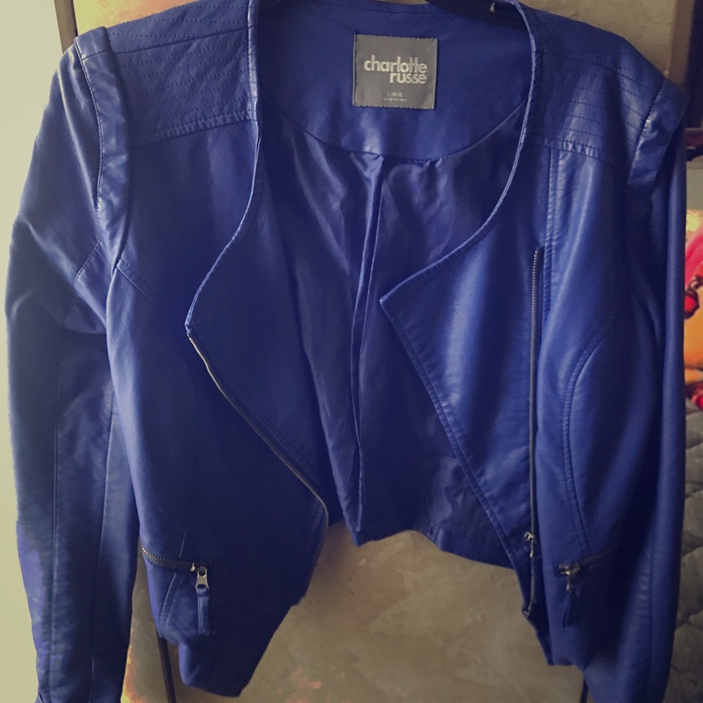 Indigo leather jacket