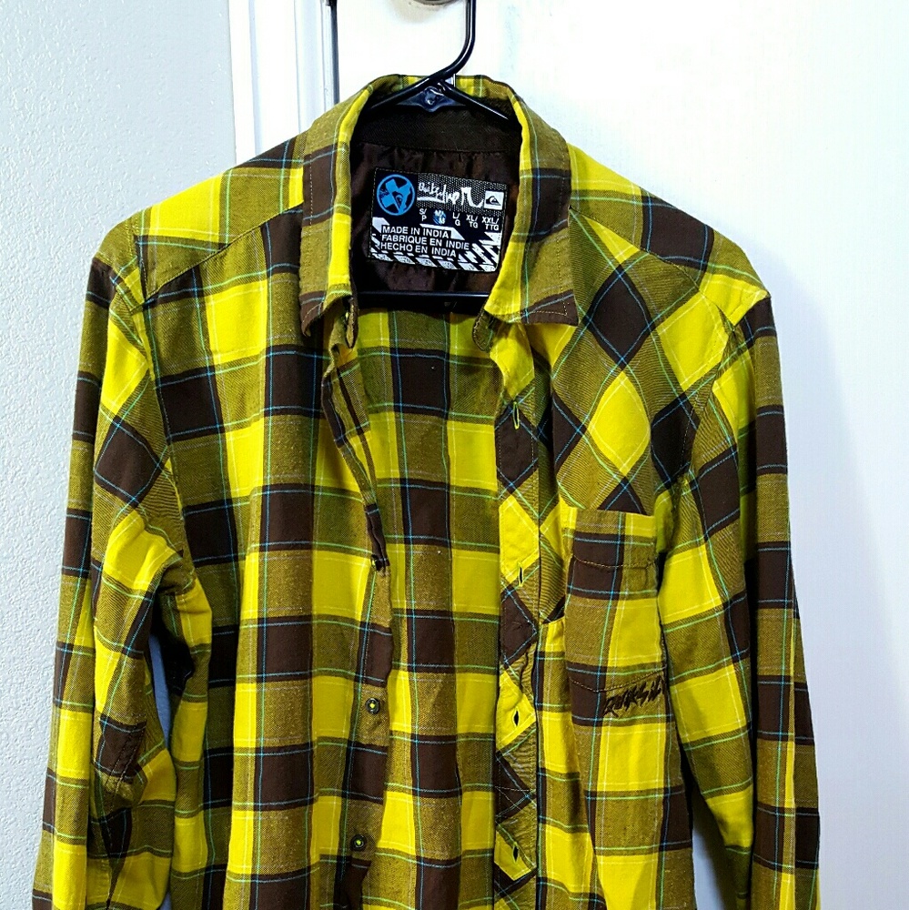Mens Quicksilver long sleeve flannel button up
