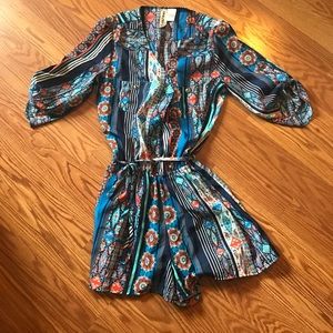Blue and orange romper