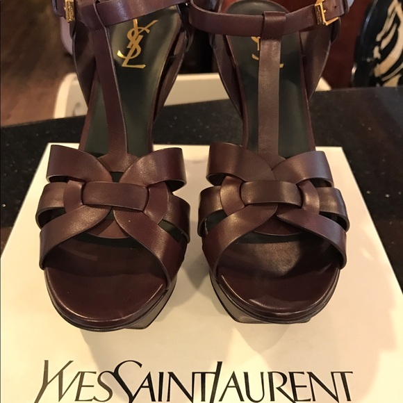 Yves Saint Laurent T-Strap Heels Sandal sz 10 - Picture 2 of 7
