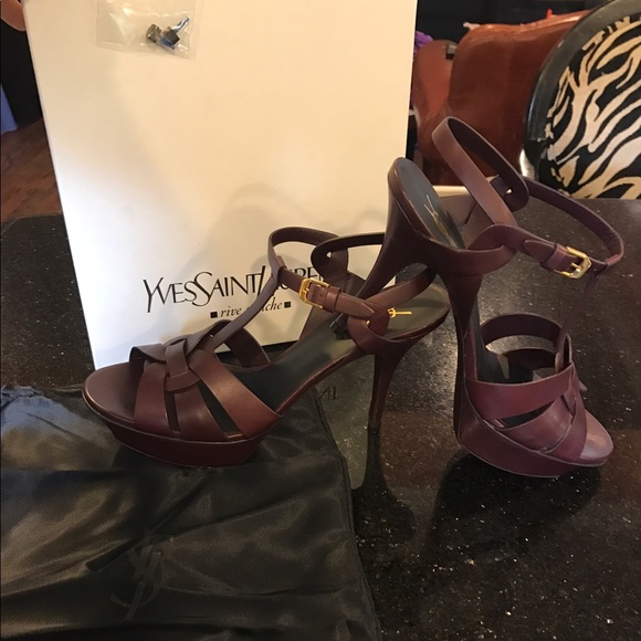 Yves Saint Laurent T-Strap Heels Sandal sz 10 - Picture 3 of 7