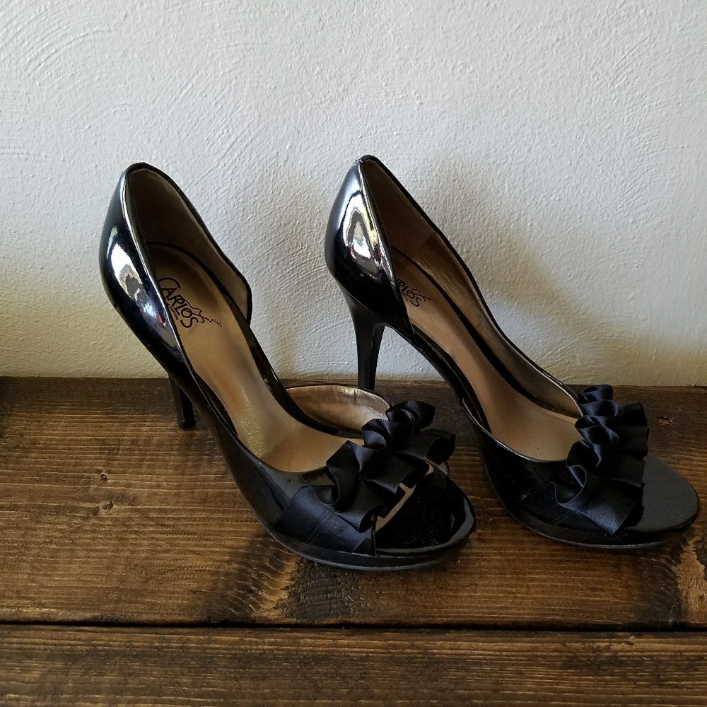 Black Peep Toe Heels