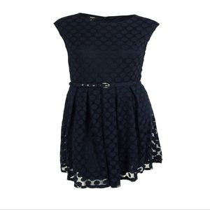 NWT Alfani Women's Lace Polka Dot Belted Dress, 1X