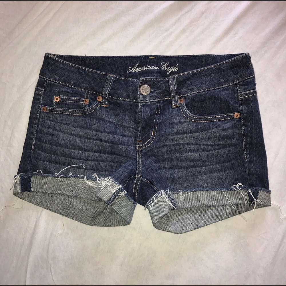American eagle denim stretch cuffed jean shorts