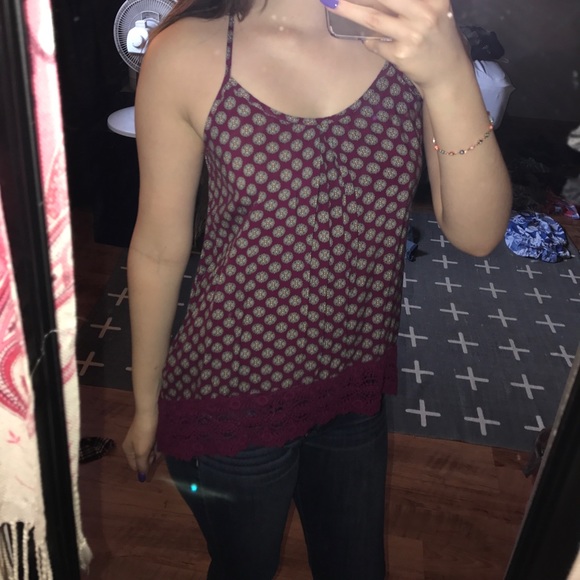 magenta patterned tank top - Picture 4 of 4