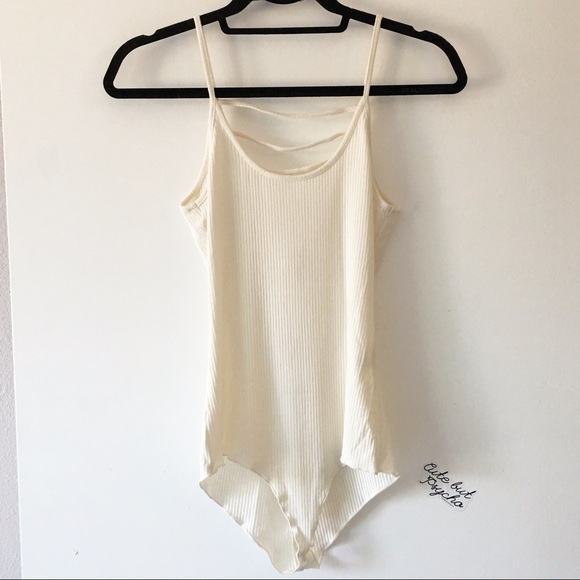 BNWT cream ribbed ladder back bodysuit - Picture 2 of 6