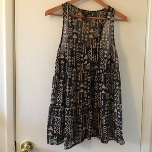 Forever 21/tribal print/ Tunic/ sheer/Small