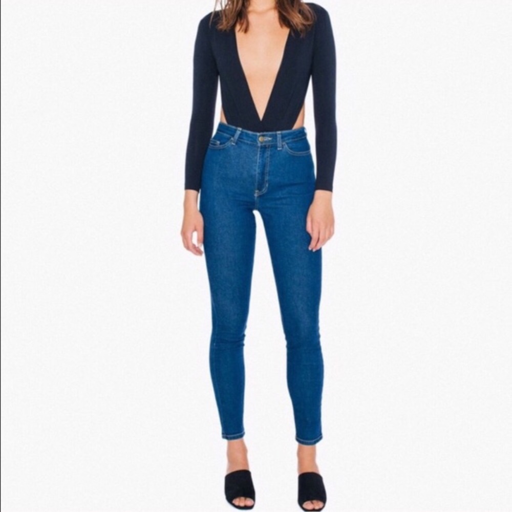 NWOT American Apparel Deep V Bodysuit