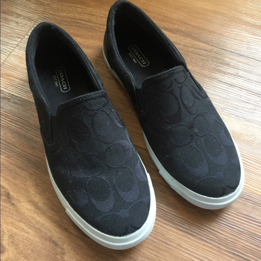 Black Coach Slip ons (size 6)