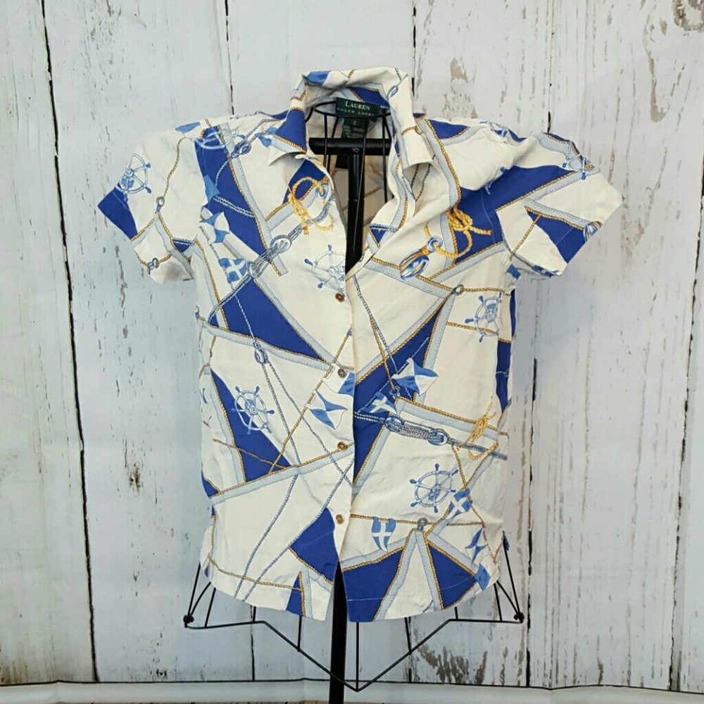 SALE! Vintage Ralph Lauren nautical shirt, size S.