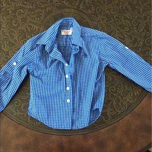 Original penguin gingham blue long sleeve shirt