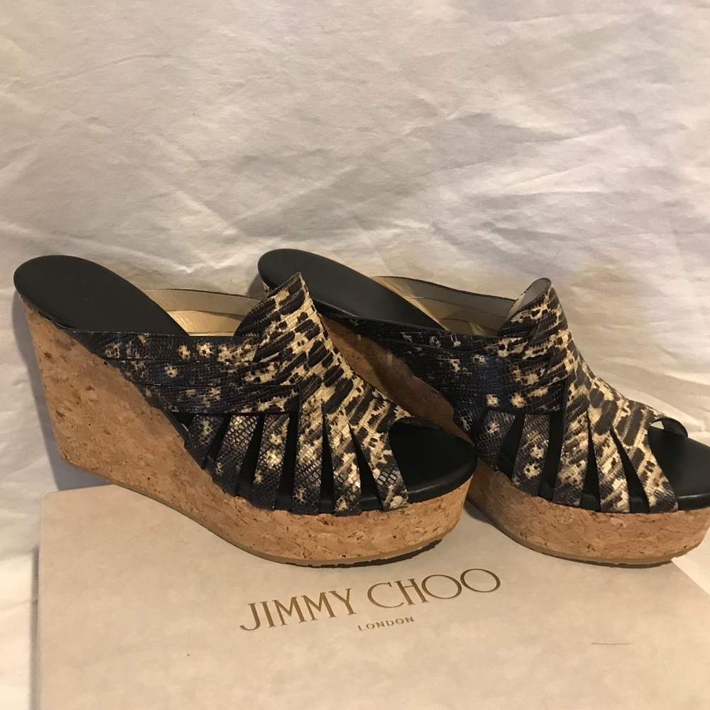 JIMMY CHOO SANDALS ANIMAL PRINT ESPADRILLE $550