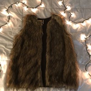 Furry top cardigan !
