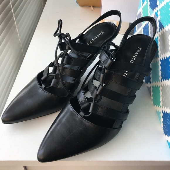 Franco Sarto Sexy Lace-up Heels Black Sz 8.5 NWT - Picture 2 of 3