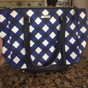 Blue black and white Kate spade purse