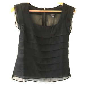 Guess/Small/Blk/Blouse/Cap Sleeve/100% polyester