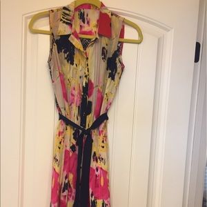 Anthropologie Tabitha Yellow Floral Shirtdress