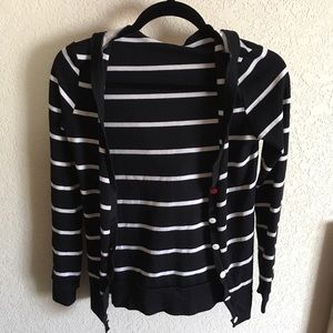 Lost stripped black cardigan sweater
