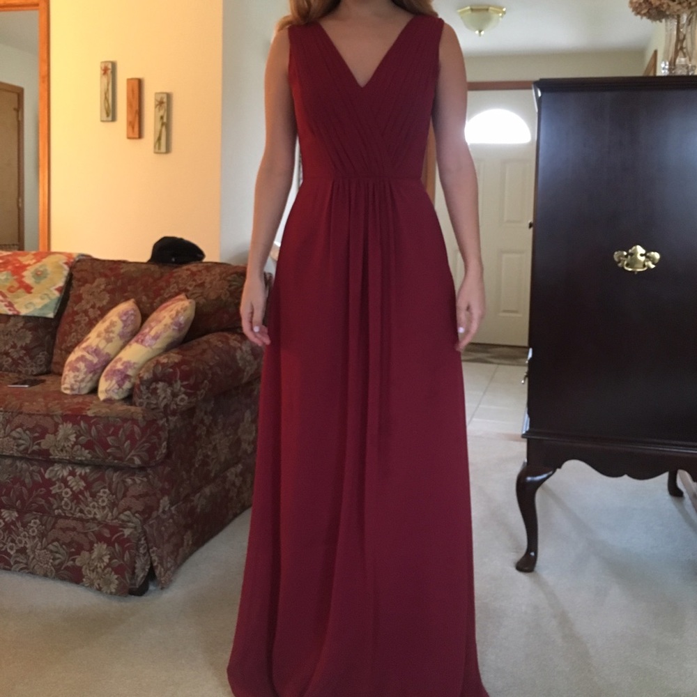 Jasmine Bridal burgundy prom/bridesmaid dress