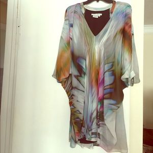 Maggy London. Kimono watercolor dress.