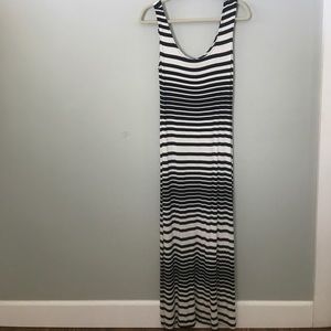 Black and White Striped Maxi Dress