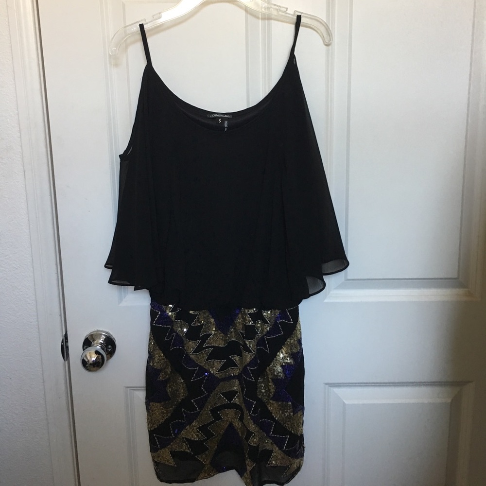 Windsor cold shoulder sequin party dress