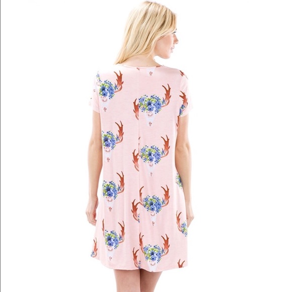 SOLD-LAST ONE DAKOTA-Skull Print Dress - Picture 3 of 3