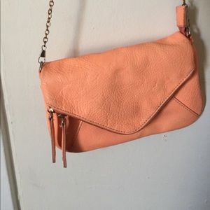 Peach-colored long purse