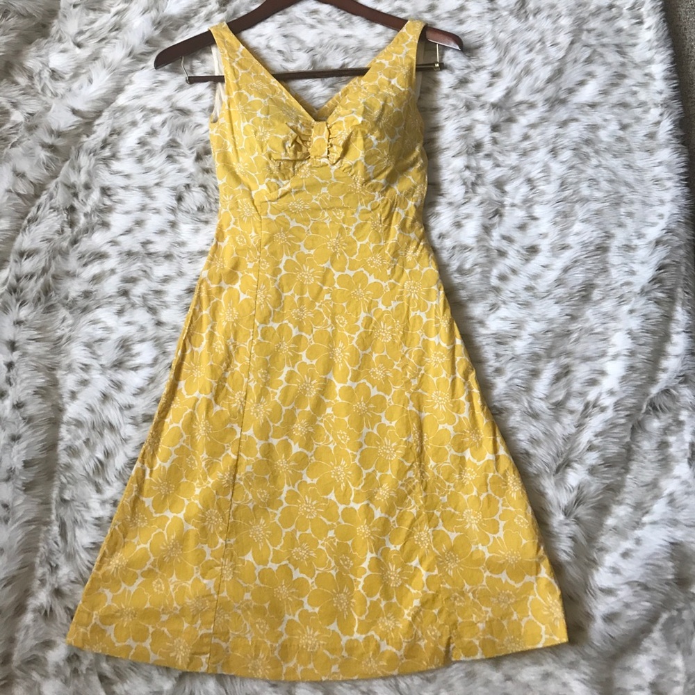 Boden yellow and white dress