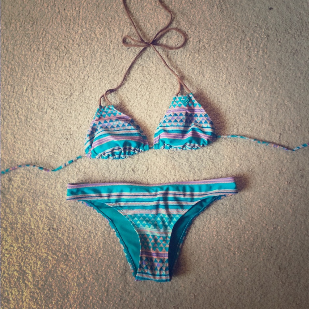 Blue Roxy Bikini Set